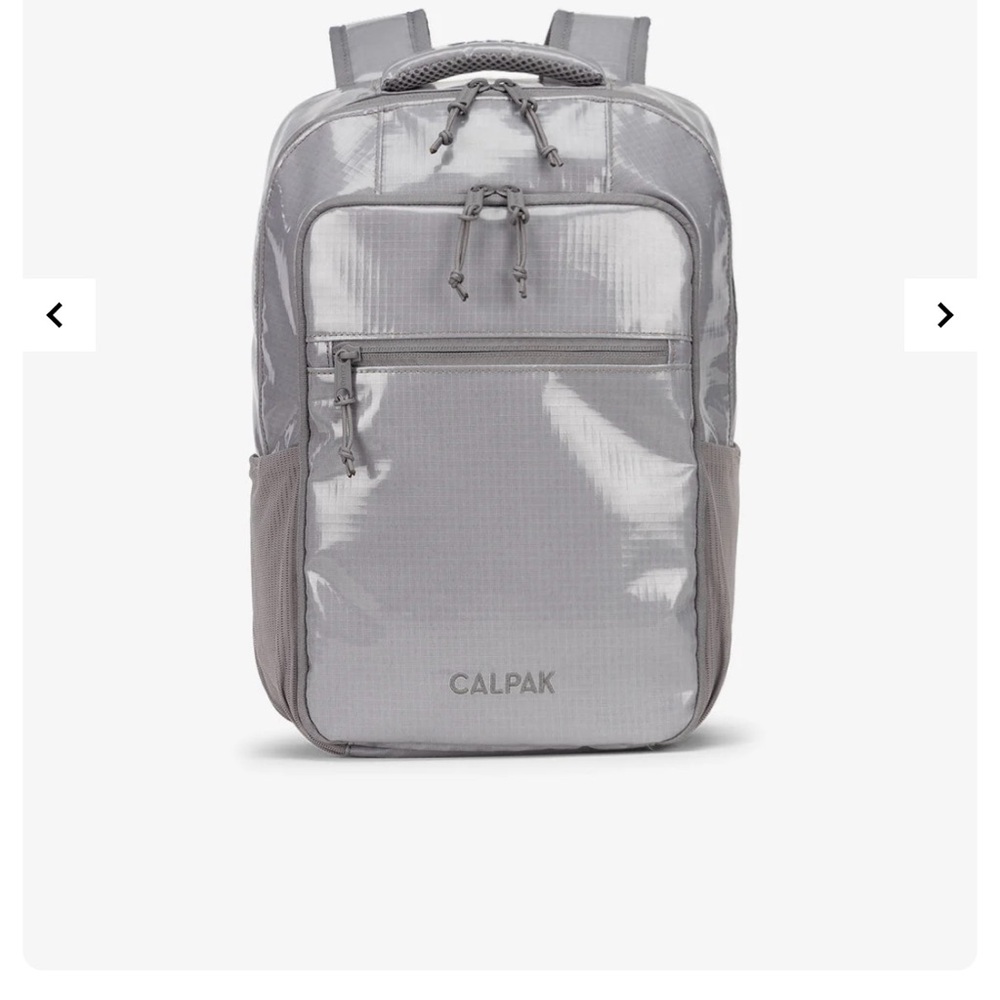 Calpak Shiny Silver Terra Backpack BRAND NEW WITH TAGS